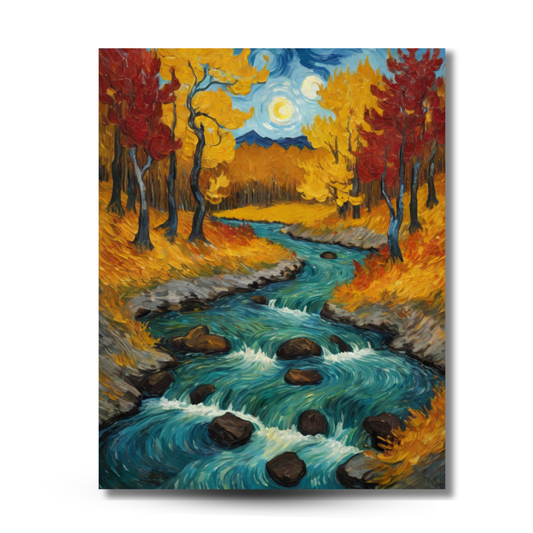 Autumn Whispers – A Vivid Forest Landscape :  Canvas Art