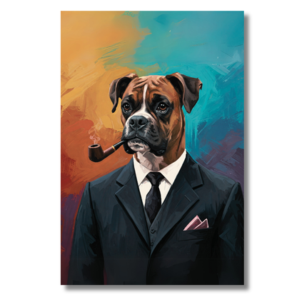 The Distinguished Gentleman: Boxer Dog Canvas Art