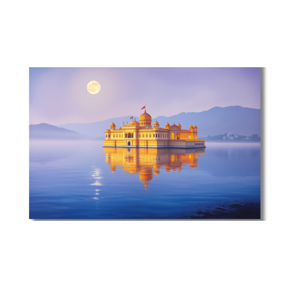 Moonlit Palace on Water : Canvas Art