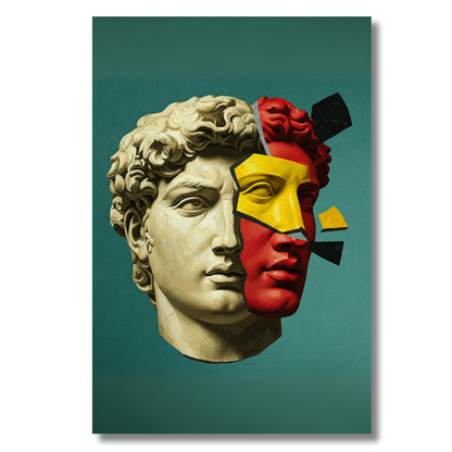 Fragmented Muse: Modern Sculpture Canvas Art