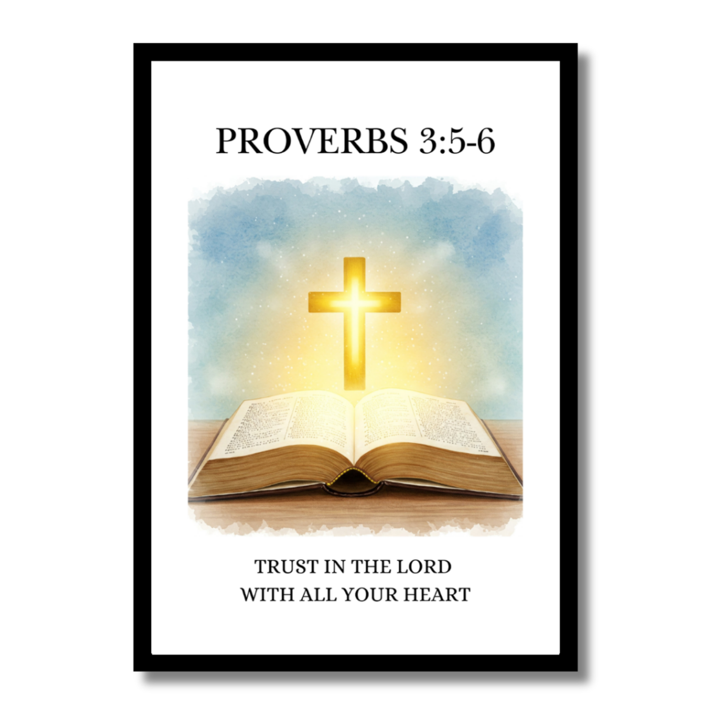 Proverbs 3:5-6 - Trust in the Lord | Framed Christian Wall Art