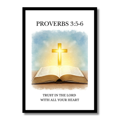 Proverbs 3:5-6 - Trust in the Lord | Framed Christian Wall Art