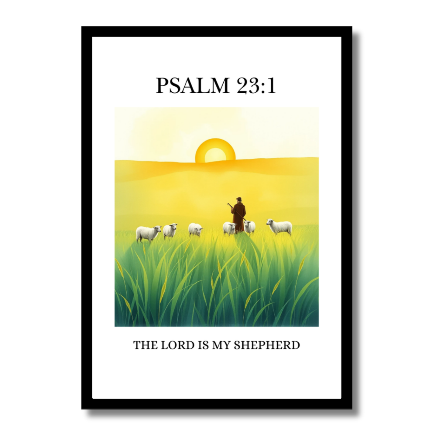 Psalm 23:1 - The Lord Is My Shepherd | Framed Christian Wall Art