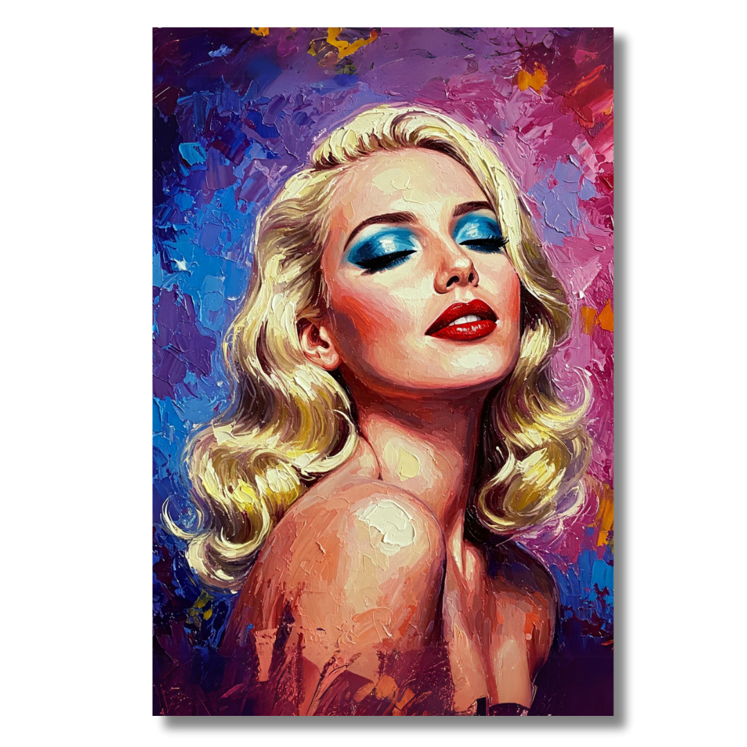 Golden Glamour: Vintage Portrait Canvas Art