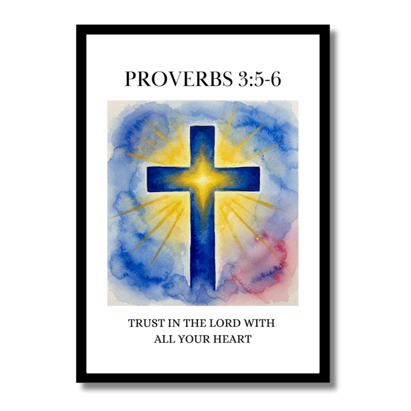 Proverbs 3:5–6 – Radiant Cross Christian Wall Art