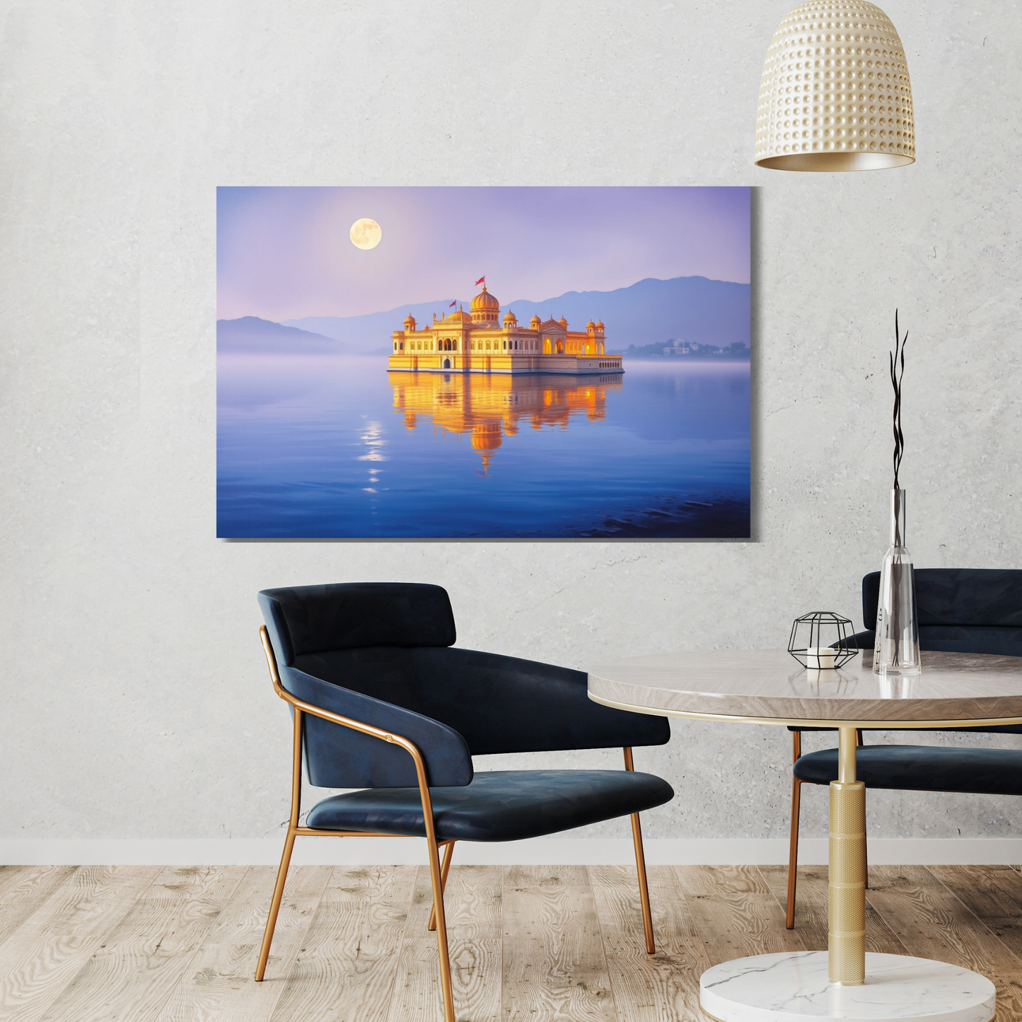 Moonlit Palace on Water : Canvas Art
