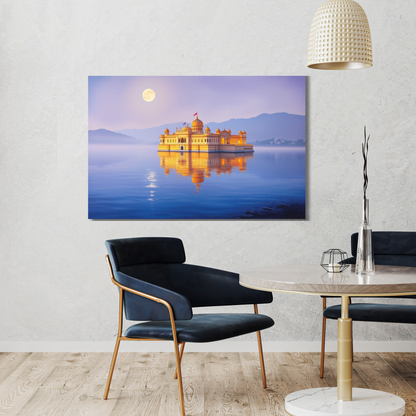 Moonlit Palace on Water : Canvas Art