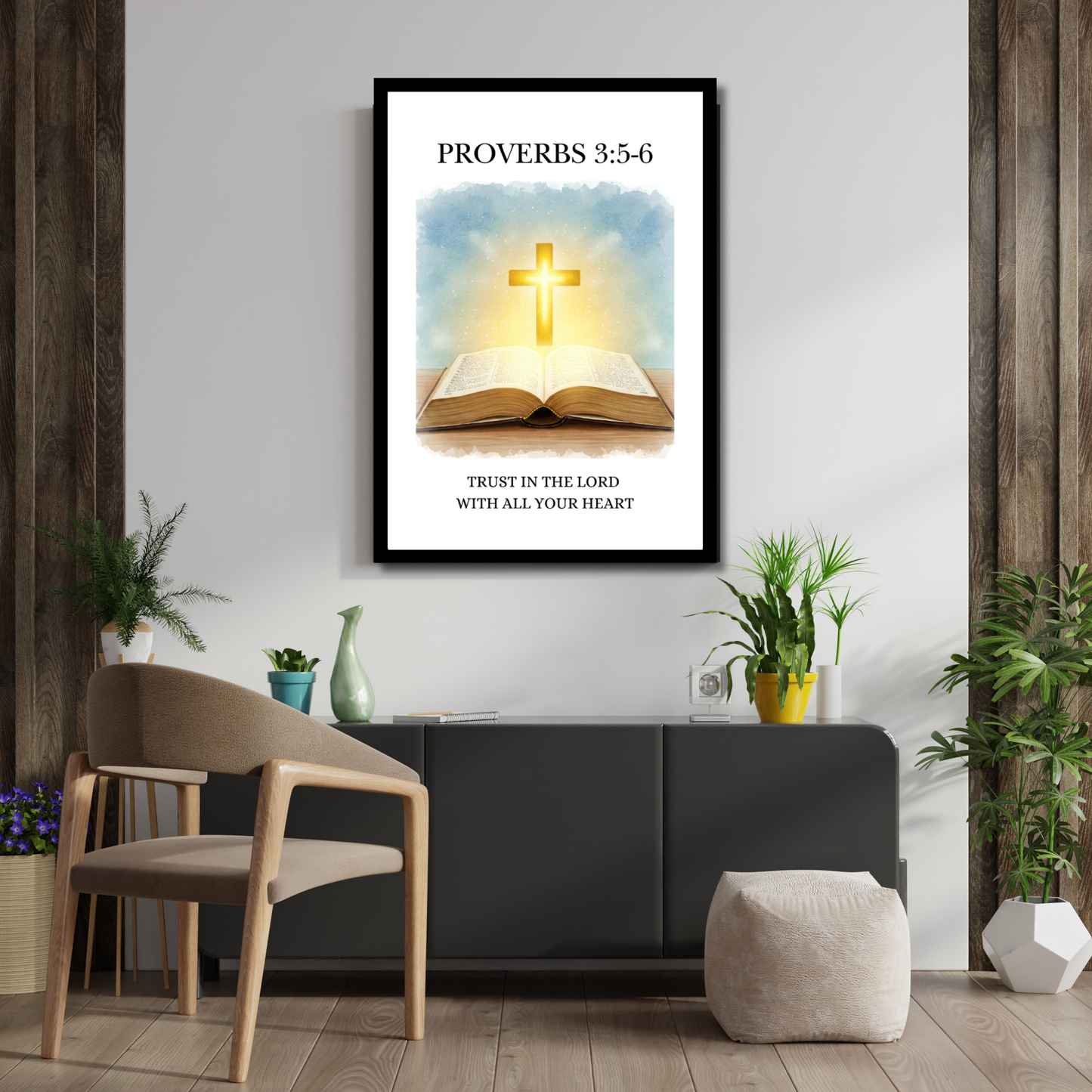 Proverbs 3:5-6 - Trust in the Lord | Framed Christian Wall Art