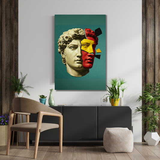 Fragmented Muse: Modern Sculpture Canvas Art