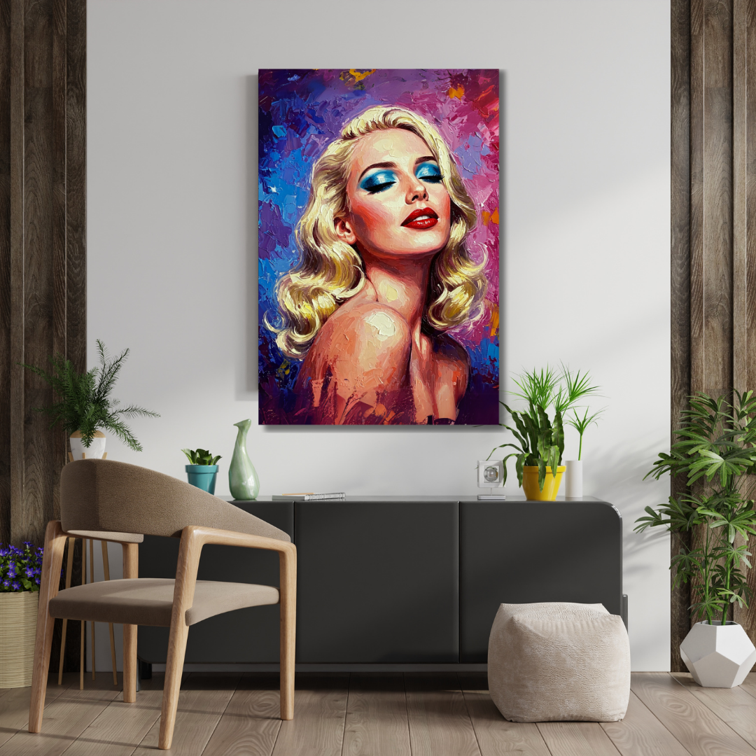 Golden Glamour: Vintage Portrait Canvas Art