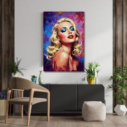 Golden Glamour: Vintage Portrait Canvas Art