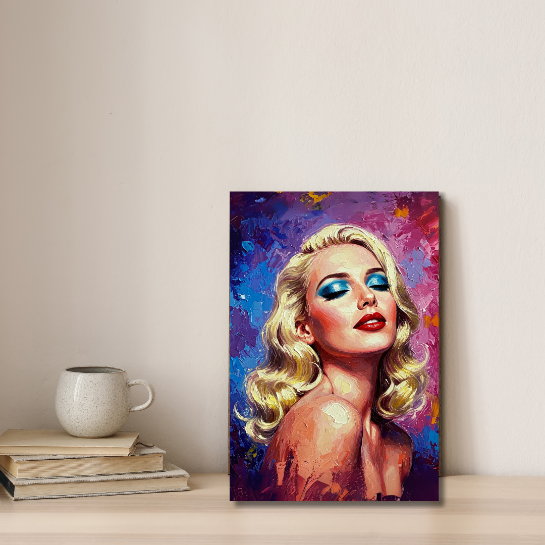 Golden Glamour: Vintage Portrait Canvas Art