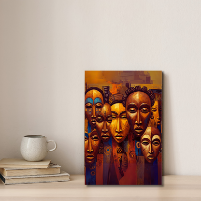 Tribal Echoes: African Masks Canvas Art