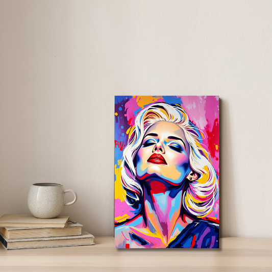 Chromatic Muse: Modern Pop Portrait Canvas