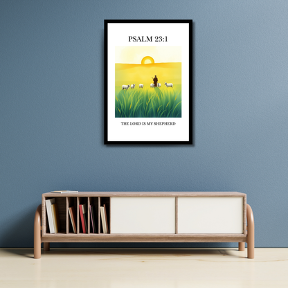 Psalm 23:1 - The Lord Is My Shepherd | Framed Christian Wall Art