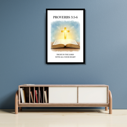 Proverbs 3:5-6 - Trust in the Lord | Framed Christian Wall Art