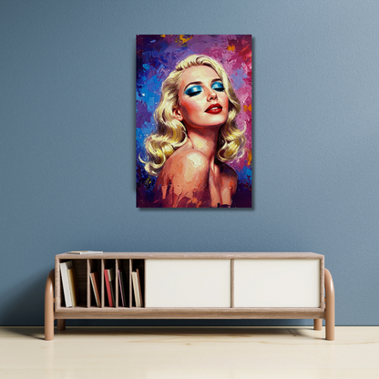 Golden Glamour: Vintage Portrait Canvas Art