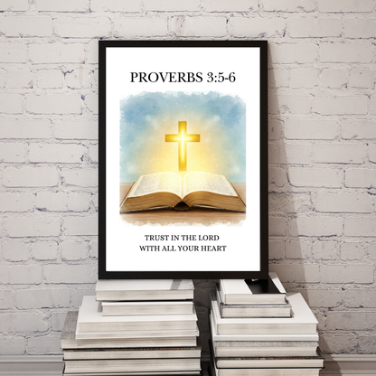 Proverbs 3:5-6 - Trust in the Lord | Framed Christian Wall Art