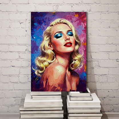 Golden Glamour: Vintage Portrait Canvas Art