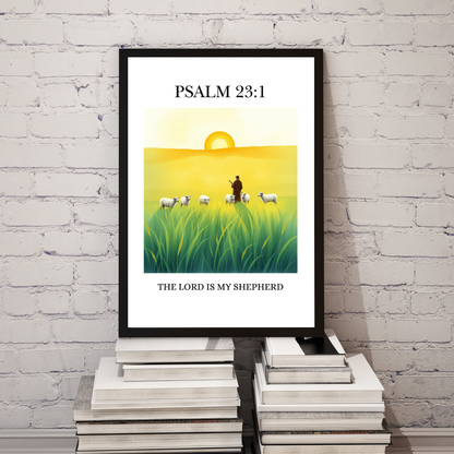 Psalm 23:1 - The Lord Is My Shepherd | Framed Christian Wall Art
