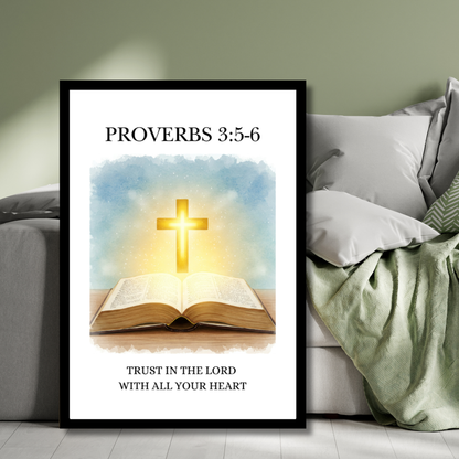 Proverbs 3:5-6 - Trust in the Lord | Framed Christian Wall Art