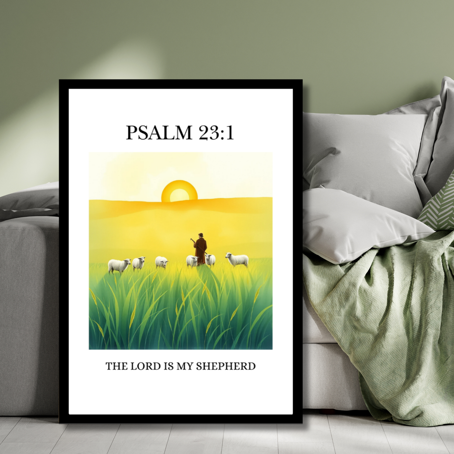 Psalm 23:1 - The Lord Is My Shepherd | Framed Christian Wall Art