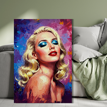 Golden Glamour: Vintage Portrait Canvas Art