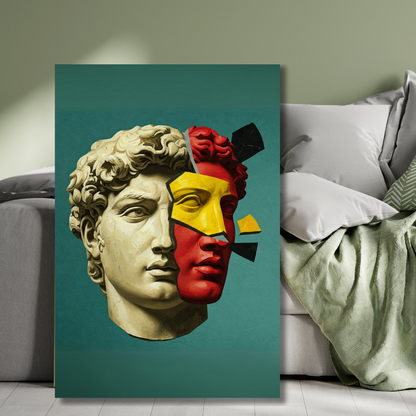 Fragmented Muse: Modern Sculpture Canvas Art